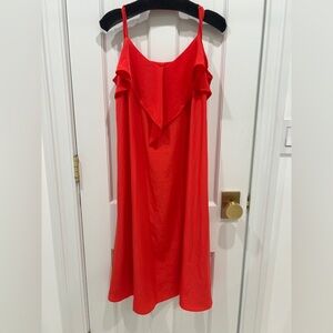 Gap Flounce Trimmed Slip Coral Dress Women’s Size M